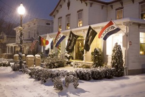 Front House at Night with Snow